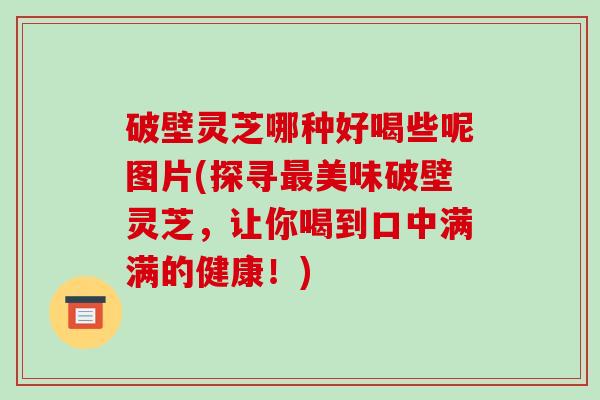 破壁灵芝哪种好喝些呢图片(探寻最美味破壁灵芝,让你喝到口中满满的健康!)
