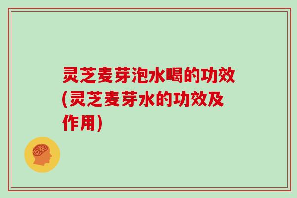 灵芝麦芽泡水喝的功效(灵芝麦芽水的功效及作用)