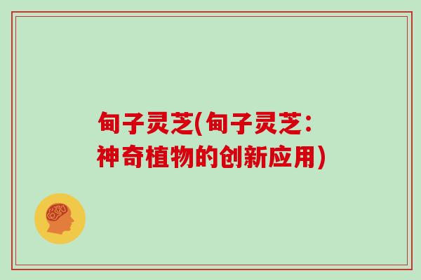 甸子灵芝(甸子灵芝：神奇植物的创新应用)