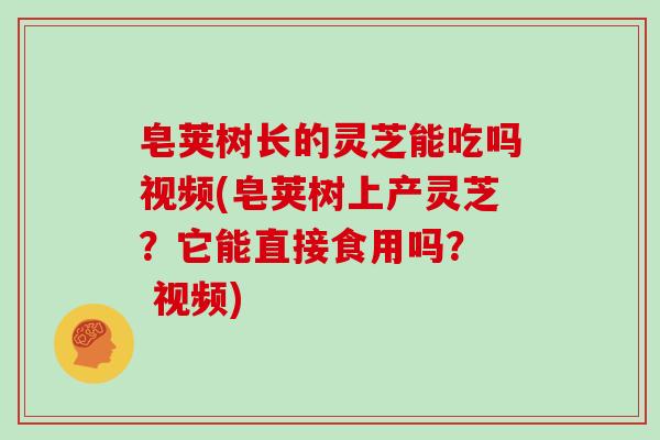 皂荚树长的灵芝能吃吗视频(皂荚树上产灵芝?它能直接食用吗? 视频)