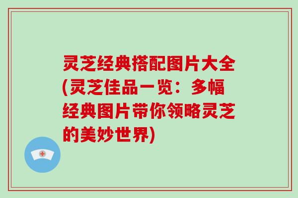 灵芝经典搭配图片大全(灵芝佳品一览:多幅经典图片带你领略灵芝的美妙世界)