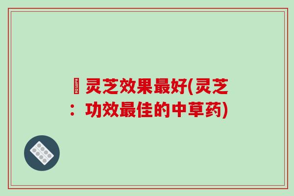 祡灵芝效果最好(灵芝：功效最佳的中草药)