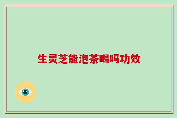 生灵芝能泡茶喝吗功效