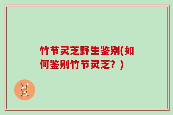 竹节灵芝野生鉴别(如何鉴别竹节灵芝?)