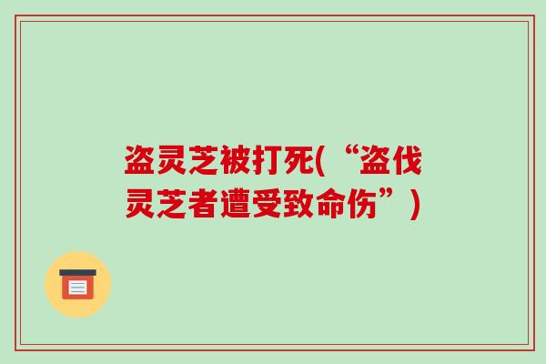 盗灵芝被打死(“盗伐灵芝者遭受致命伤”)