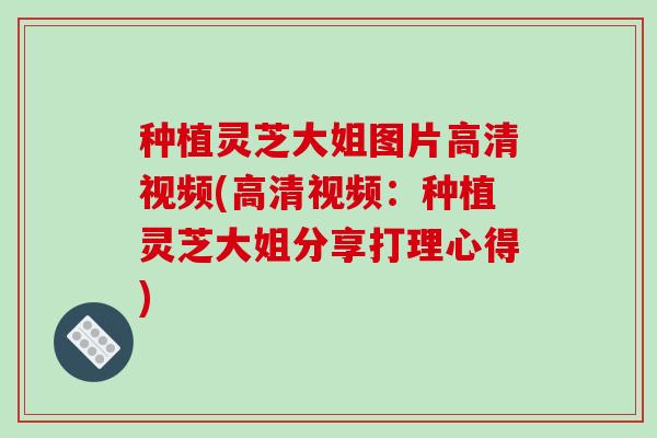 种植灵芝大姐图片高清视频(高清视频:种植灵芝大姐分享打理心得)