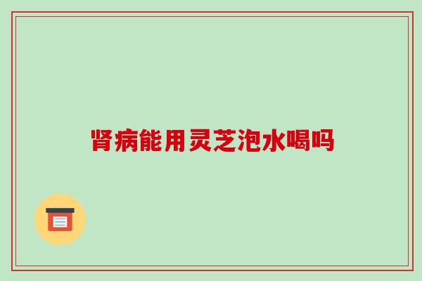 肾病能用灵芝泡水喝吗