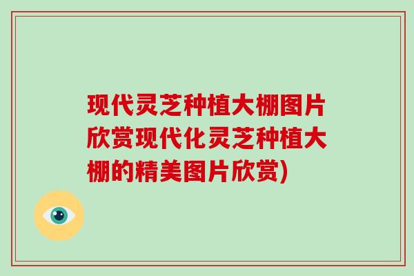 现代灵芝种植大棚图片欣赏现代化灵芝种植大棚的精美图片欣赏)