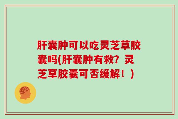 肝囊肿可以吃灵芝草胶囊吗(肝囊肿有救?灵芝草胶囊可否缓解!)
