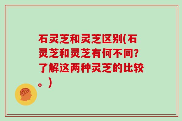 石灵芝和灵芝区别(石灵芝和灵芝有何不同？了解这两种灵芝的比较。)