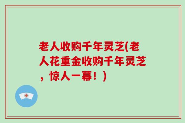 老人收购千年灵芝(老人花重金收购千年灵芝,惊人一幕!)