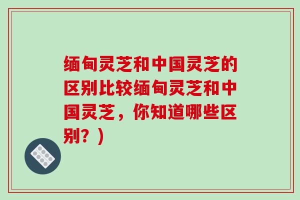 缅甸灵芝和中国灵芝的区别比较缅甸灵芝和中国灵芝，你知道哪些区别？)