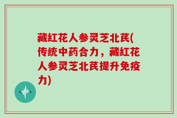 藏红花人参灵芝北芪(传统中药合力，藏红花人参灵芝北芪提升免疫力)