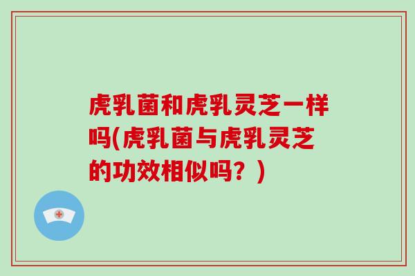 虎乳菌和虎乳灵芝一样吗(虎乳菌与虎乳灵芝的功效相似吗?)