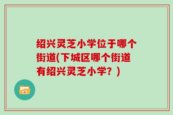 绍兴灵芝小学位于哪个街道(下城区哪个街道有绍兴灵芝小学？)