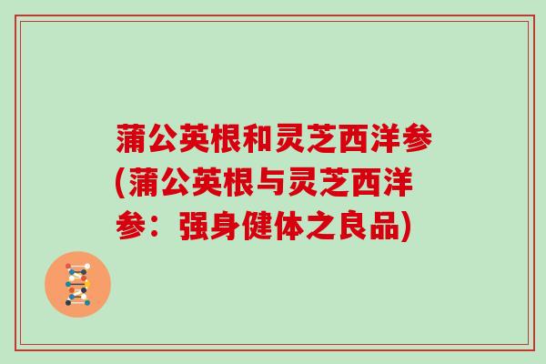 蒲公英根和灵芝西洋参(蒲公英根与灵芝西洋参:强身健体之良品)