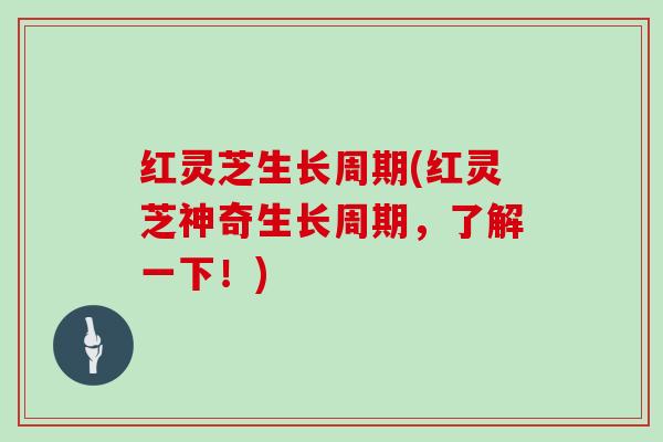 红灵芝生长周期(红灵芝神奇生长周期，了解一下！)
