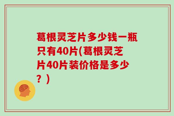葛根灵芝片多少钱一瓶只有40片(葛根灵芝片40片装价格是多少?)