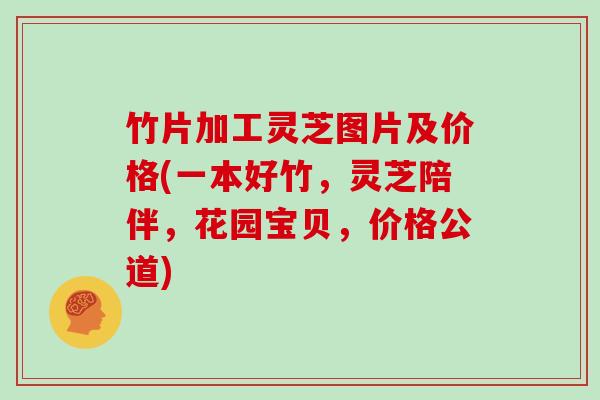 竹片加工灵芝图片及价格(一本好竹，灵芝陪伴，花园宝贝，价格公道)