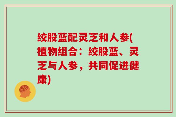 绞股蓝配灵芝和人参(植物组合:绞股蓝、灵芝与人参,共同促进健康)