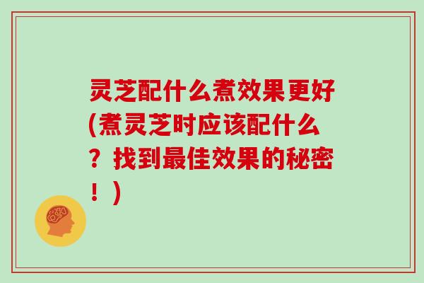 灵芝配什么煮效果更好(煮灵芝时应该配什么?找到最佳效果的秘密!)