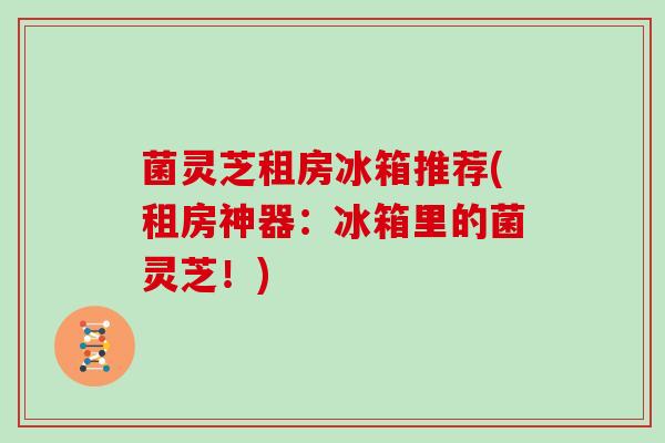 菌灵芝租房冰箱推荐(租房神器:冰箱里的菌灵芝!)