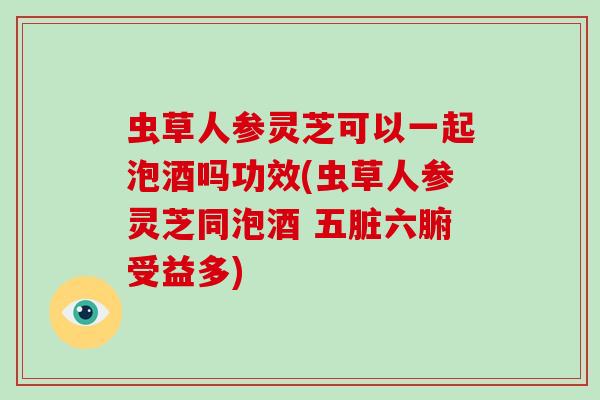 虫草人参灵芝可以一起泡酒吗功效(虫草人参灵芝同泡酒 五脏六腑受益多)