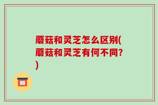 蘑菇和灵芝怎么区别(蘑菇和灵芝有何不同?)