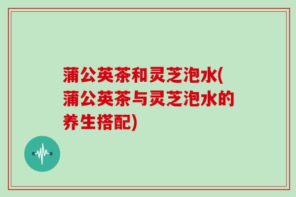蒲公英茶和灵芝泡水(蒲公英茶与灵芝泡水的养生搭配)