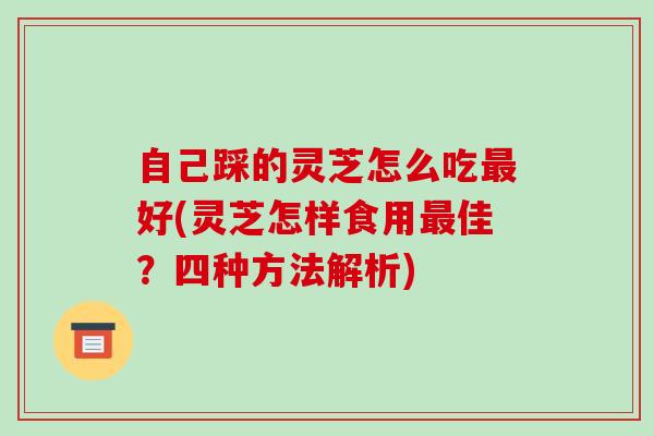 自己踩的灵芝怎么吃最好(灵芝怎样食用最佳？四种方法解析)