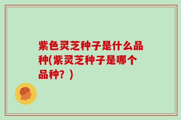 紫色灵芝种子是什么品种(紫灵芝种子是哪个品种？)