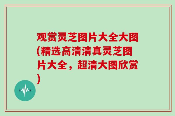 观赏灵芝图片大全大图(精选高清清真灵芝图片大全,超清大图欣赏)