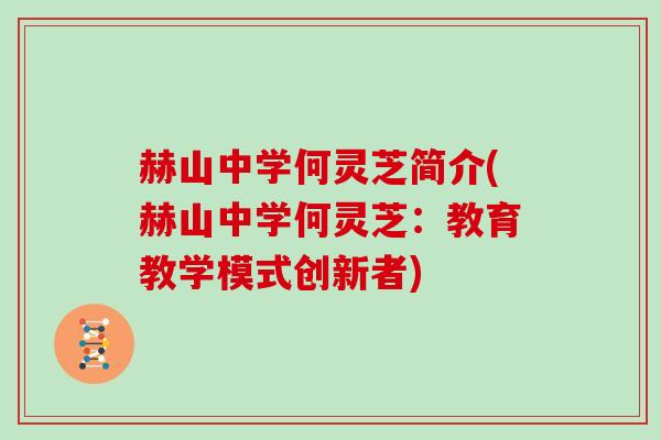 赫山中学何灵芝简介(赫山中学何灵芝：教育教学模式创新者)