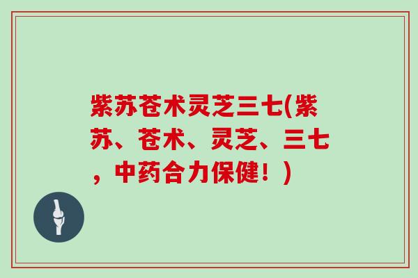 紫苏苍术灵芝三七(紫苏、苍术、灵芝、三七，中药合力保健！)