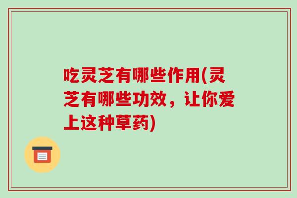 吃灵芝有哪些作用(灵芝有哪些功效，让你爱上这种草药)