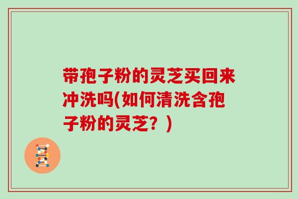 带孢子粉的灵芝买回来冲洗吗(如何清洗含孢子粉的灵芝?)