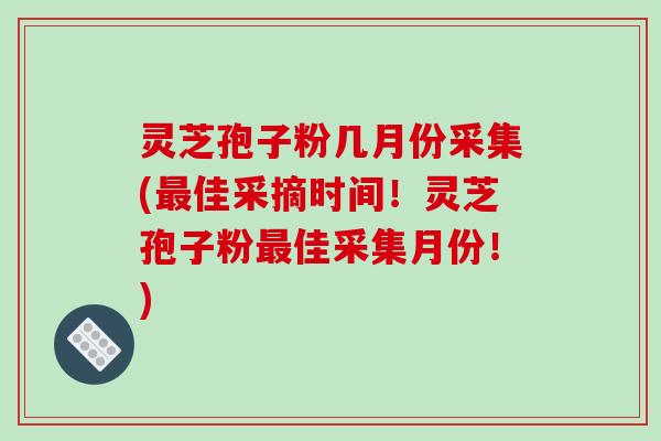 灵芝孢子粉几月份采集(最佳采摘时间!灵芝孢子粉最佳采集月份!)