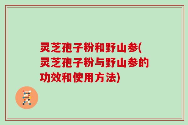 灵芝孢子粉和野山参(灵芝孢子粉与野山参的功效和使用方法)