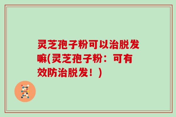 灵芝孢子粉可以治脱发嘛(灵芝孢子粉：可有效防治脱发！)