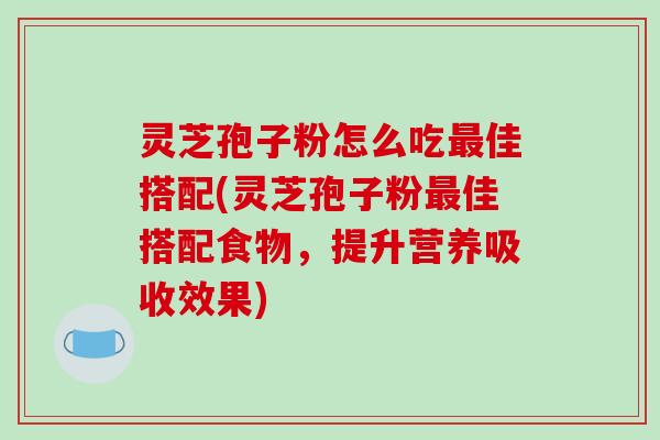灵芝孢子粉怎么吃最佳搭配(灵芝孢子粉最佳搭配食物,提升营养吸收效果)