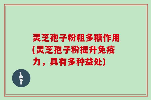 灵芝孢子粉粗多糖作用(灵芝孢子粉提升免疫力,具有多种益处)