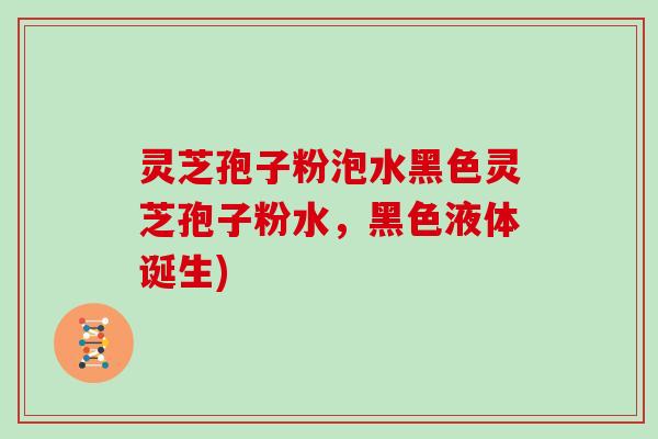 灵芝孢子粉泡水黑色灵芝孢子粉水，黑色液体诞生)