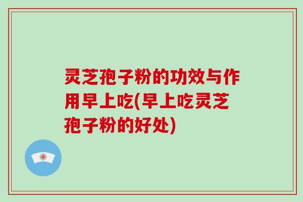 灵芝孢子粉的功效与作用早上吃(早上吃灵芝孢子粉的好处)