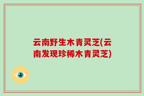 云南野生木青灵芝(云南发现珍稀木青灵芝)