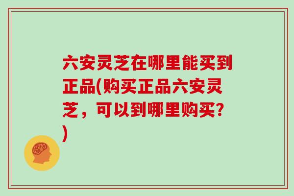 六安灵芝在哪里能买到正品(购买正品六安灵芝,可以到哪里购买?)