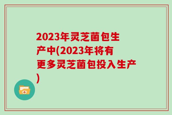 2023年灵芝菌包生产中(2023年将有更多灵芝菌包投入生产)