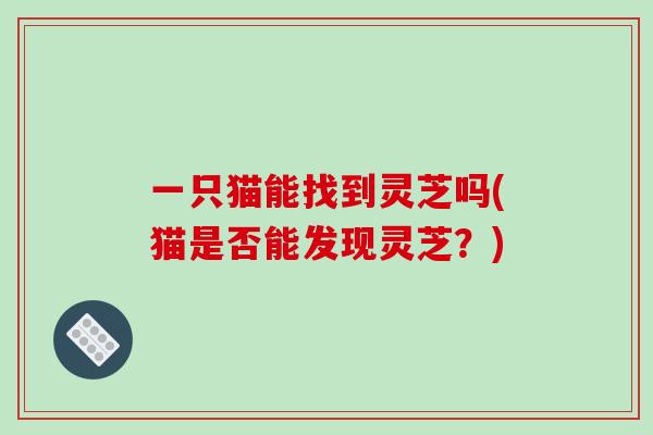 一只猫能找到灵芝吗(猫是否能发现灵芝？)