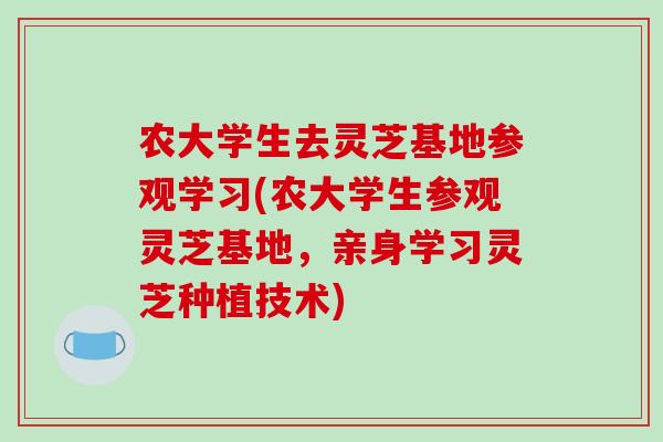 农大学生去灵芝基地参观学习(农大学生参观灵芝基地,亲身学习灵芝种植技术)