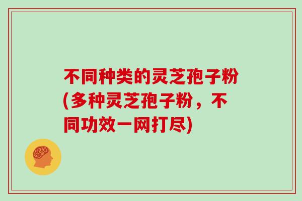不同种类的灵芝孢子粉(多种灵芝孢子粉，不同功效一网打尽)