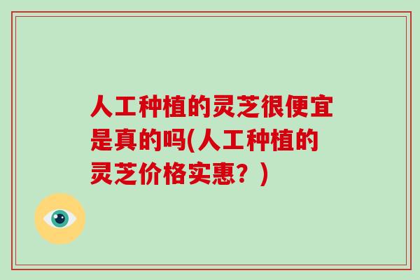 人工种植的灵芝很便宜是真的吗(人工种植的灵芝价格实惠？)